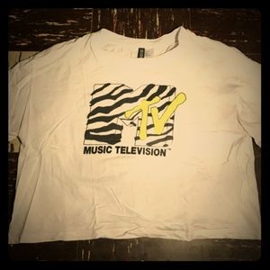H&M White MTV T Shirt